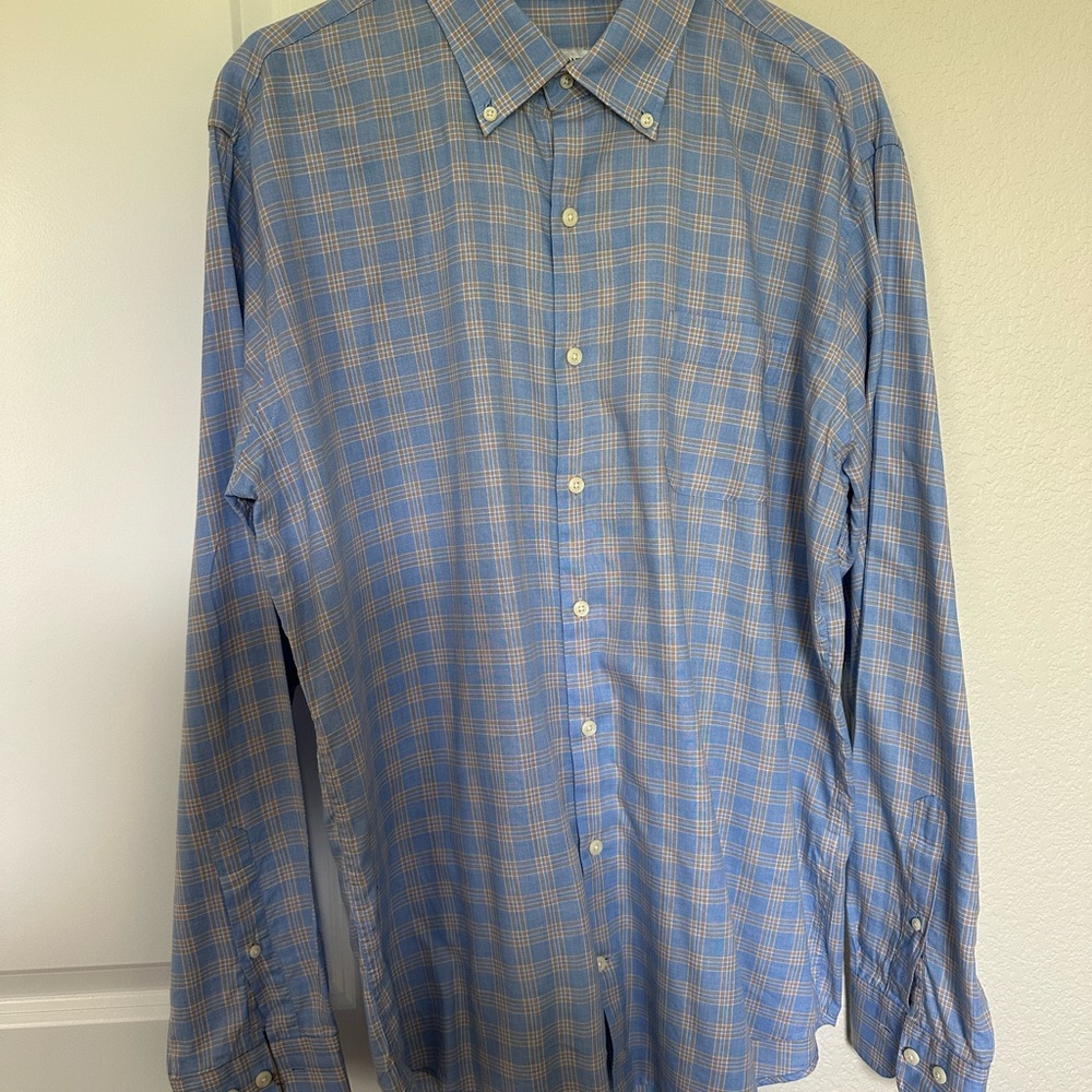Men's Blue Peter Millar Checkered Shirt